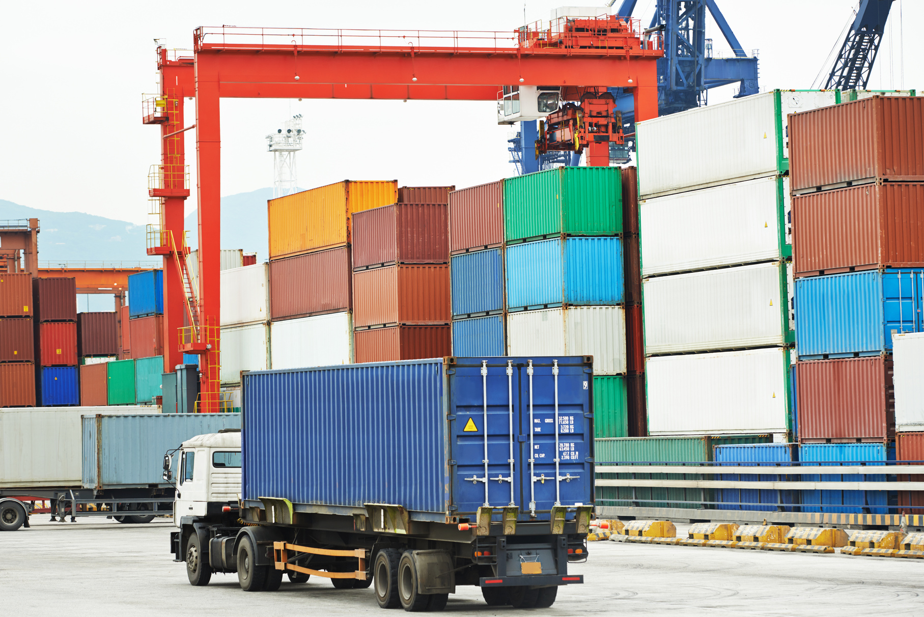 Cargo Dock Terminal with Sea Containers